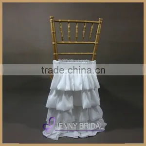 C132B Factory Supplier White Chiffon Cheap Wedding Chair Covers thumbnail-1