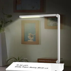 Desktop Writable Glass Whiteboard Organizer Storage Box With Table Lamp, Calculator and Wireless Charger thumbnail-2