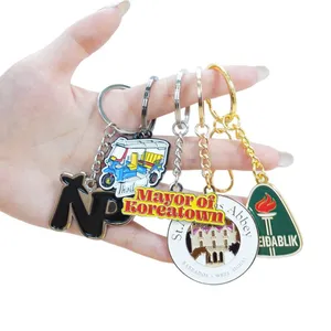Cartoon Anime Design Custom Metal Keychains Key Ring for Promotional Gift Porte Clé Personnalisé Logo thumbnail-1