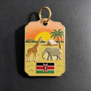 Africa Kenya Feature Resin Fridge Magnet Custom Country Tourist Souvenir Hard Enamel Pin Keychain Gift Set thumbnail-5