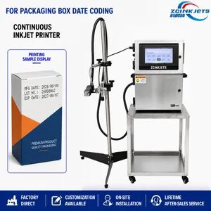 Small Character CIJ Inkjet Printer for Paper Carton Packaging Boxes Date Batch Code Printing thumbnail-1
