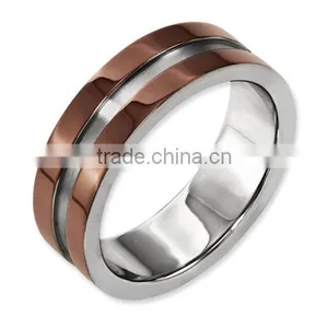 Valentine Gif Titanium 8mm Chocolate Plated Ring for Boy Friend thumbnail-1