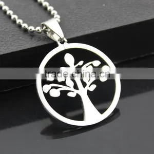 Stainless Steel Tree of Life Pendant Necklace thumbnail-1