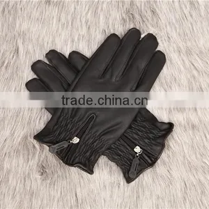 Zipper Leather Gloves, Fall and Winter Warm Fashiongloves, Full Finger Gloves thumbnail-4