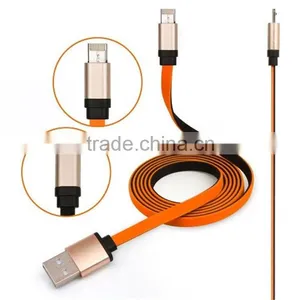 Real 2 in 1 Noodle Data Link Micro USB Charger IOS Cable thumbnail-5