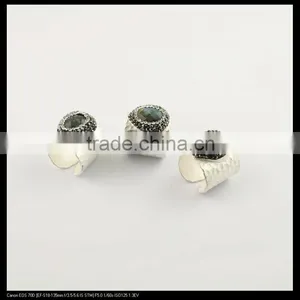 LFD-0019R ~ Silver Plated Natural Labradorite Crystal Rhinestone Paved Wide Rings Charm Labradorite Gemstone Finger Jewelry Ring thumbnail-1
