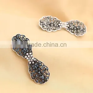 Trendy Hair Barrettes Purple Crystal Rhinestone Bridesmaid Wedding Party Fashion Flower Hair Clip Jewelry thumbnail-2