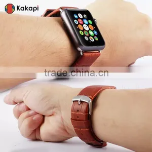 Kakapi Drawing Buckle Genuine Leather Watch Band Wrist Strap With Watchband Converter For 38MM Apple Watch MT-3912 thumbnail-2