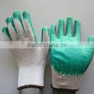 Orange Latex Coated Yellow Cotton Glove thumbnail-1
