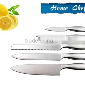 5pcs Hollow Handle Stainless Steel Knife in Acrylic Knife Block thumbnail-1