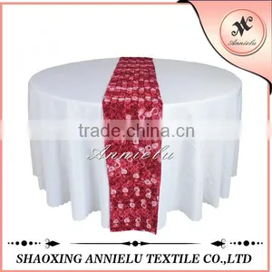 Red Small Rosette Table Runner Embroidery Table Runner thumbnail-1