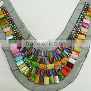Colorful Beads Neckline Embroidery Collar thumbnail-1