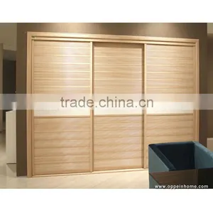 OPPEIN Modern Bedroom Furniture 3 Sliding Doors Wooden Wardrobe Closet thumbnail-1