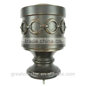 Great Creator Loop Bands Modern Curtain Finials For Wooden Pole thumbnail-1