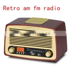Best Quality Antique Vintage Retro Wooden Radio With Alarm Clock thumbnail-1