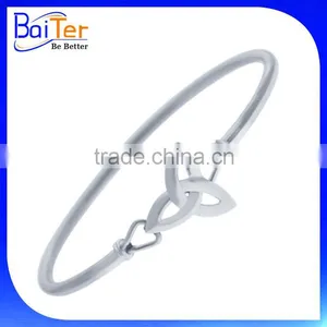 Stainless Steel Silver Celtic Knot Bangle Bracelet Jewelry thumbnail-1