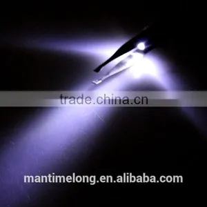 Stainless Steel Make Up Tool LED Light Eyelash Eyebrow Hair Removal Tweezer thumbnail-4