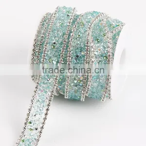 Free Sample Wholesale Hot Fix Crystal Iron-on Chain/belt thumbnail-1