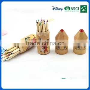 Customer Disign 3.5inch Kids Color Pencils Set Into Wooden Pencil Shaped Box Back to School thumbnail-3