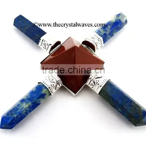 Lapis Lazuli & Red Jasper Pyramid Energy Generator thumbnail-1