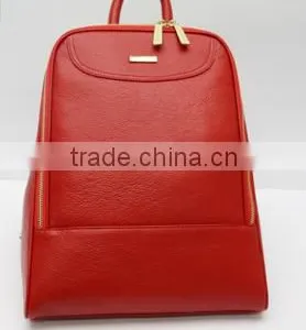 Newest Design Fashionable Red Litchi Pattern Genuine Leather Backpack for Lady thumbnail-1