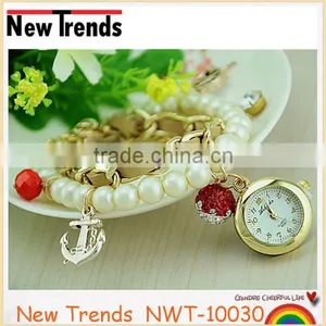 2015 High Quality Fashion Pearl Ladies Wrist Watch Pearl Bracelet Watch thumbnail-5