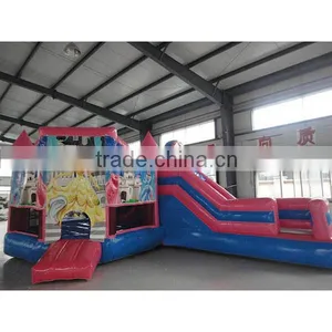 Netted PVC Tarpaulin Snow White Inflatable Slide With Trampoline thumbnail-1