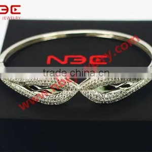 925 Silver Bracelets Bangles With AAA CZ Stone thumbnail-1