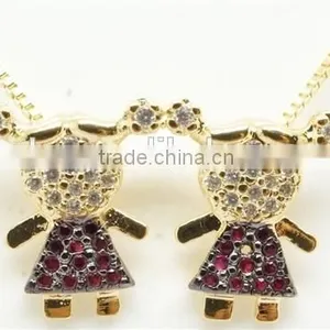 925 Silver Doll Pendant Necklace thumbnail-1