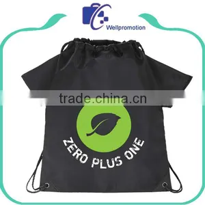 210D Polyester Sport Drawstring Bag Custom With Two Pockets thumbnail-2