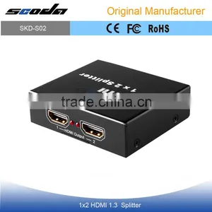 HDMI Splitter 3D 1 Input 2 Output Amplifier Switch Box Hub 1x2 HDTV 1080p 3D thumbnail-1