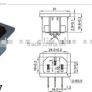 2PIN AC Power Socket,Gold Plated Composite Video and Audio Inputs Connector thumbnail-4