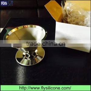 Reusable Eco-friendly Cone Shaped Stainless Steel Coated Gold Coffee Filter/dripper thumbnail-1