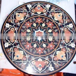 Black Marble Inlay Table Tops thumbnail-1