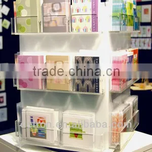 Rotatable Acrylic Wood Greeting Card Display Stands thumbnail-1