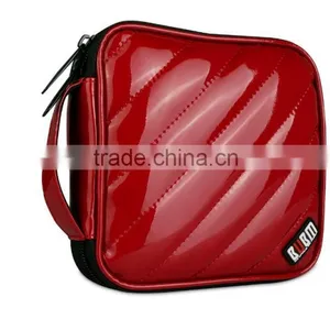Hot Sale BUBM PU Leather Red Zipper Hand Bag CD Box,CD DVD Case thumbnail-4