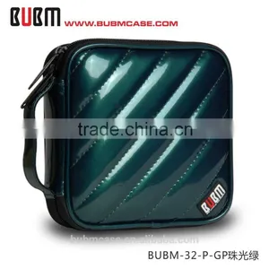 Green BUBM 32 Capacity PU Leather Cover CD Case CD Box DVD Case CD-ROM Holder Car Disc Case thumbnail-1