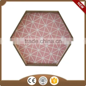 Pink Hexagon Thin Wooden Tray thumbnail-1