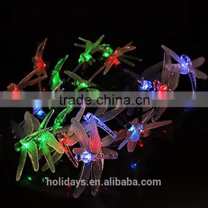 RGB Color 4.8M 20 LED Dragonfly Solar Light Chain thumbnail-2