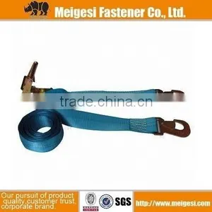 Ratchet Tie Down Strap With Plate Spring Hook, Made of 100% Polyester for Cargo Lashing China Manufacturer thumbnail-1