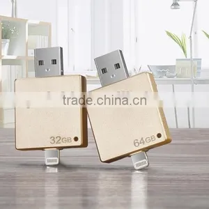 Gold Metal Material 8gb 16gb 32gb 64gb OTG 2.0 USB Flash Drive Memory Phone U Disk thumbnail-1