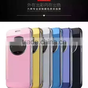 2016 New Round Clock Mirro Design Pu Flip Case for S5 NOTE4,NOTE5, Galaxy C5,LG G5 Stylo2 thumbnail-1