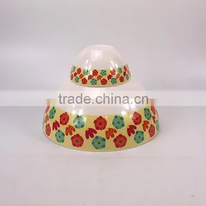 Colorful Flower Euro Food Stardard Set Of 2Pcs Plastic Salad Bowl Set thumbnail-2