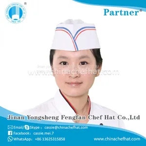 White Chef Hat With Print Logo Cheap Paper Forage Cap thumbnail-1
