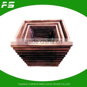Outdoor 3Pcs Square Wooden Flowerpot Garden Pots Flower Garden Wooden Plant Planters Pots thumbnail-1