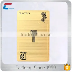 Custom Printed Brushed Credit Card Size Standard Gold Stainless Steel Metal Business Card thumbnail-5