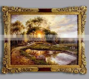 European Classical Wooden Antique Frame Oil Painting thumbnail-1