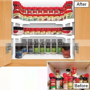 Plastic Spicy Shelf Saving Space Cabinet Spice Bottle Organizer Shelf thumbnail-1