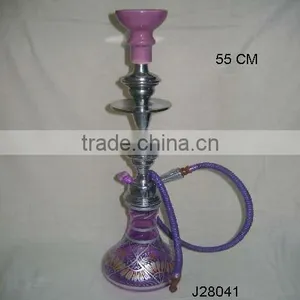 Purple Coloured Glass and Metal Hookah With Metal and Ceramic Parts thumbnail-1