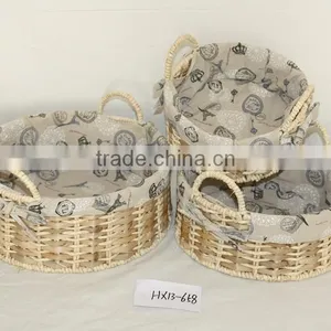 Handmade Weave Beautiful Maize Peel Storage Basket With Lining thumbnail-3